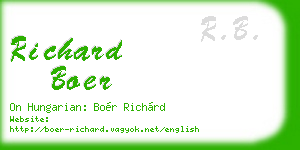 richard boer business card